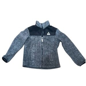 GERRY Fleece Jacket Youth Size Medium 10/12 Black/Gray Full Zip Cozy and Warm